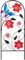 34" Metal Flower & Butterfly Garden Stake – Decorative Outdoor Yard Art for Lawn & Patio (Red)